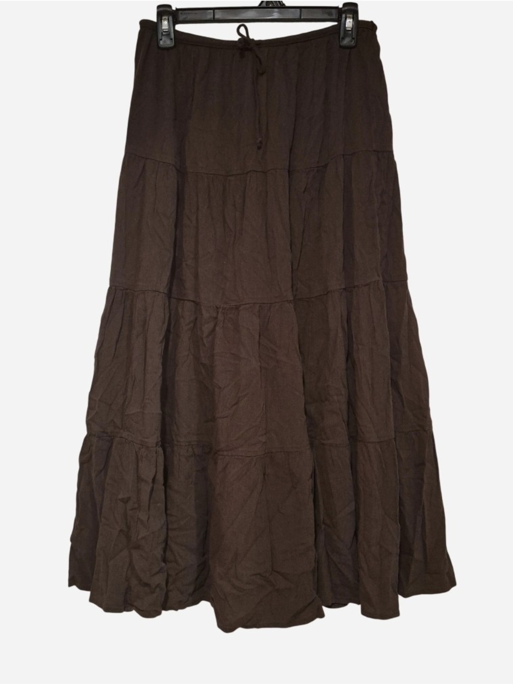 Aerie Chocolate Brown Tiered Maxi Skirt Size M